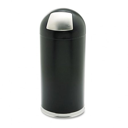 PINPOINT 15 Gallon Dome Receptacle with Spring-Loaded Door in Black PI512036